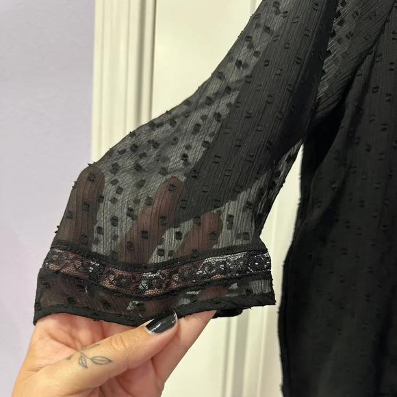 ZARA | Black Pointelle Blouse | Size: X-Large - Picture 8 of 8